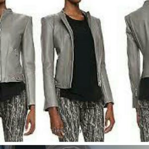 Theyskens’ theory Grey Leather P/SX jacket